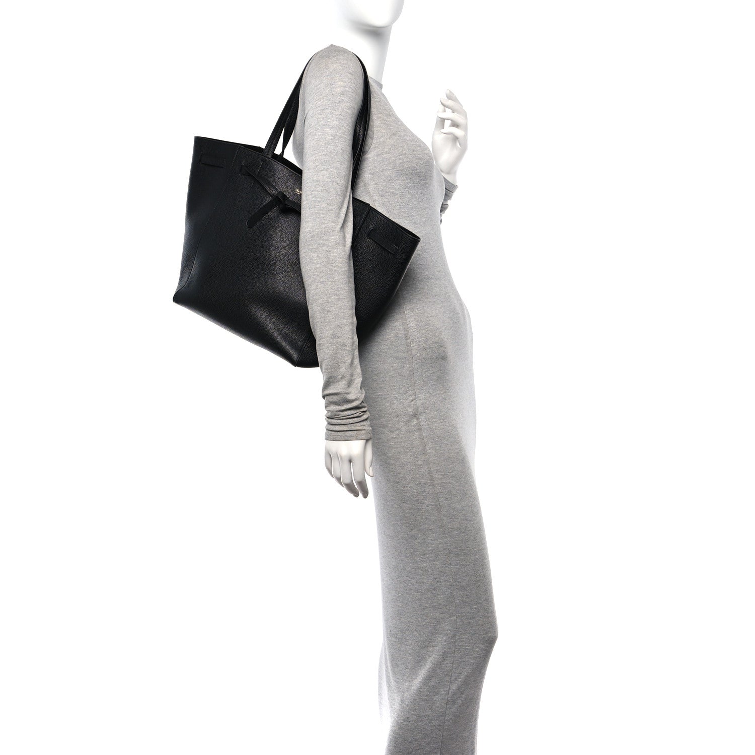 Celine Soft Grained Calfskin Small Belt Cabas Phantom Black 3 of 10
