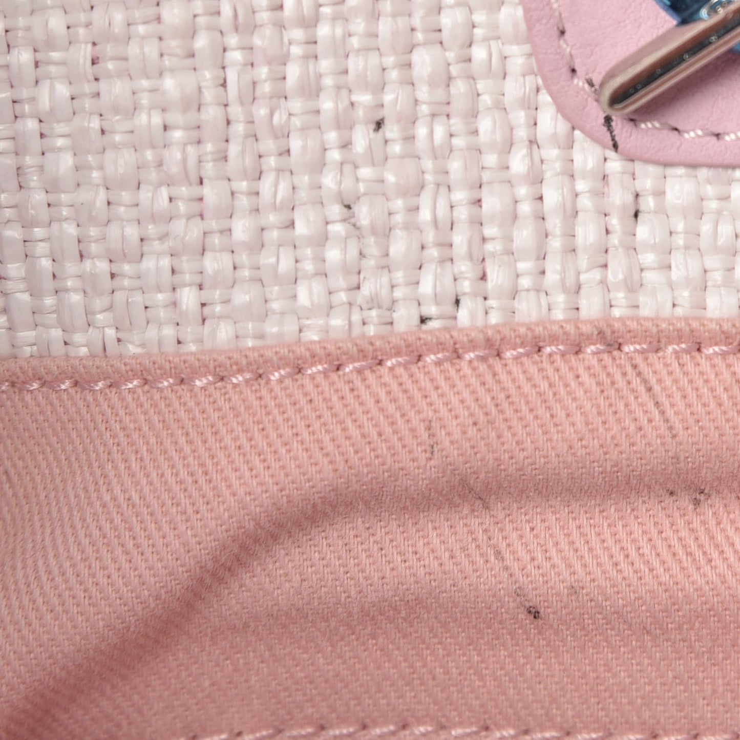 Canvas Large Deauville Tote White Pink