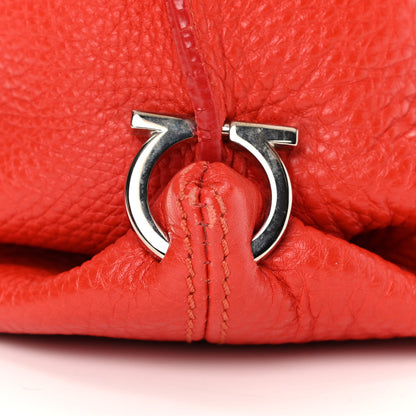 Salvatore Ferragamo Grained Calfskin Sofia Satchel Red 13 of 18