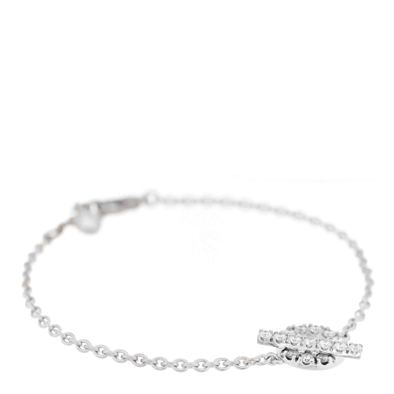 Hermes 18K White Gold Diamond Finesse Bracelet SH 1 of 5