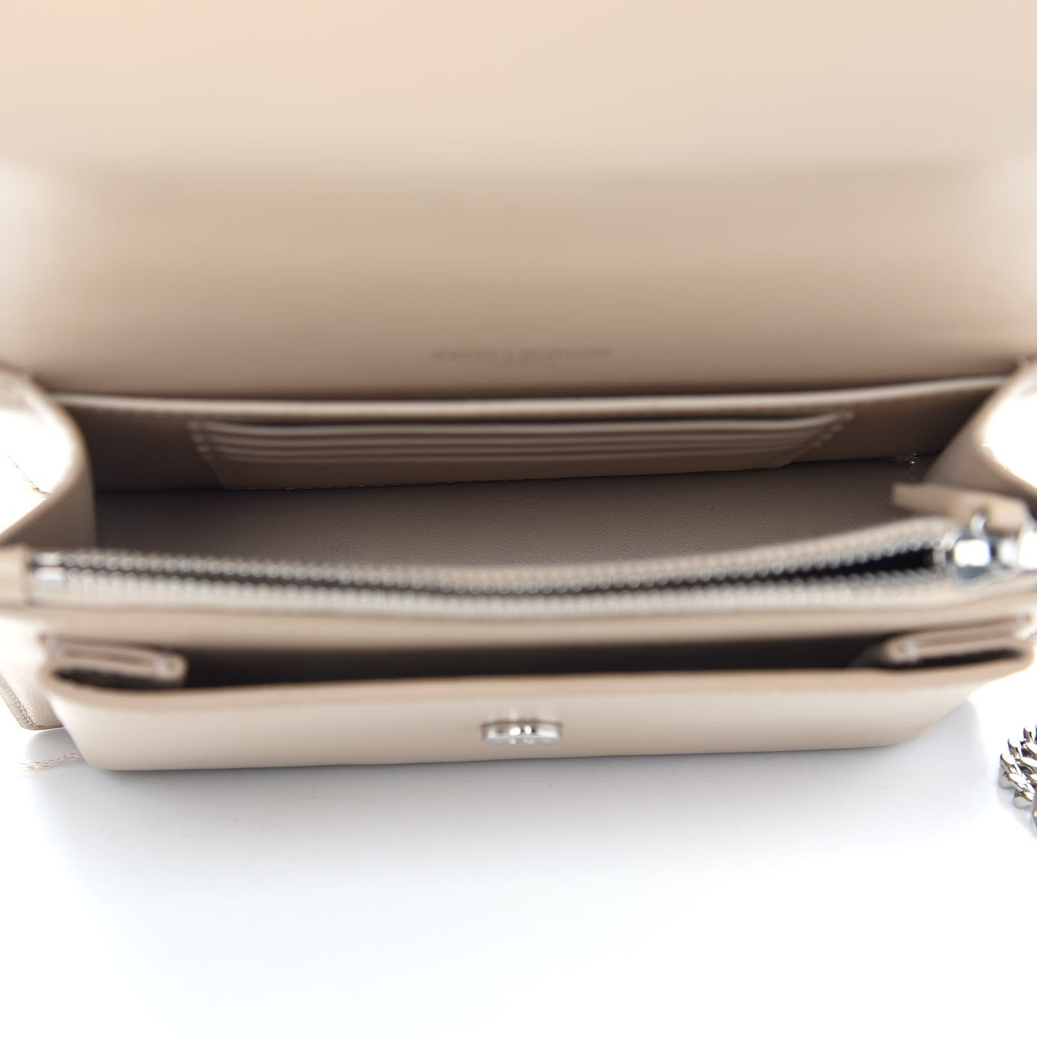 Saint Laurent Calfskin Monogram Sunset Chain Wallet Nude Powder 5 of 9