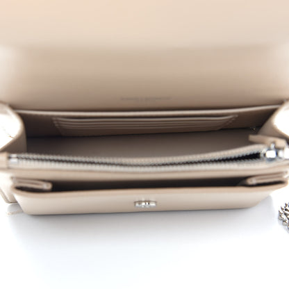 Saint Laurent Calfskin Monogram Sunset Chain Wallet Nude Powder 5 of 9