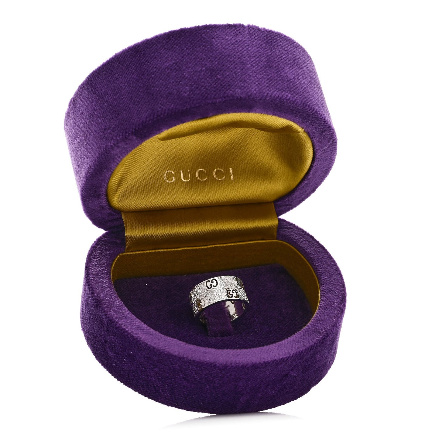18K White Gold Diamond Wide Icon Stardust Band Ring 50 5.5
