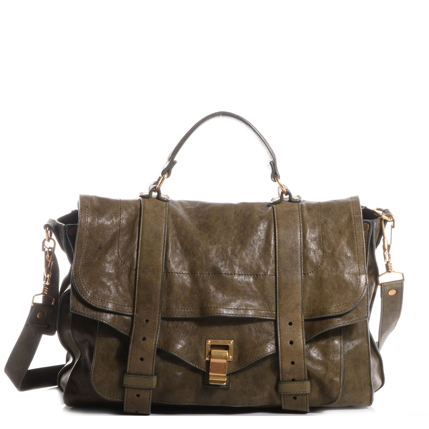 Lambskin PS1 Large Satchel Military
