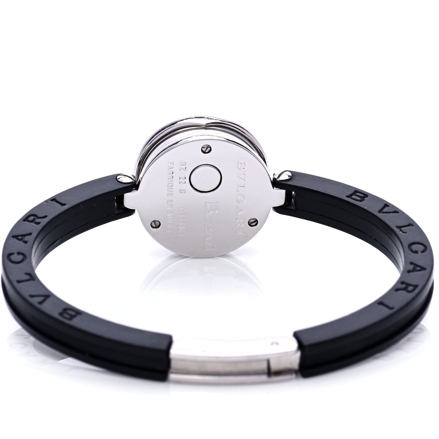 Bulgari Stainless Steel Rubber 22mm B.zero1 Quartz Watch Black 4 of 5