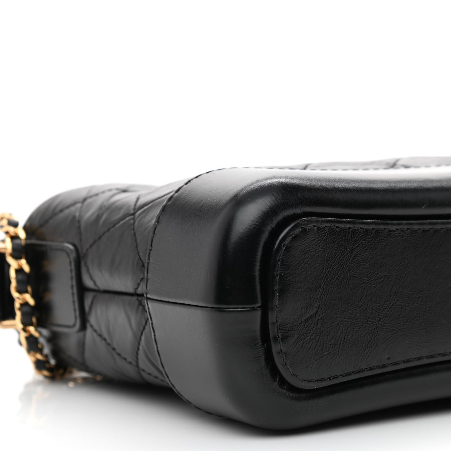 Aged Calfskin Quilted Small Gabrielle Hobo Black