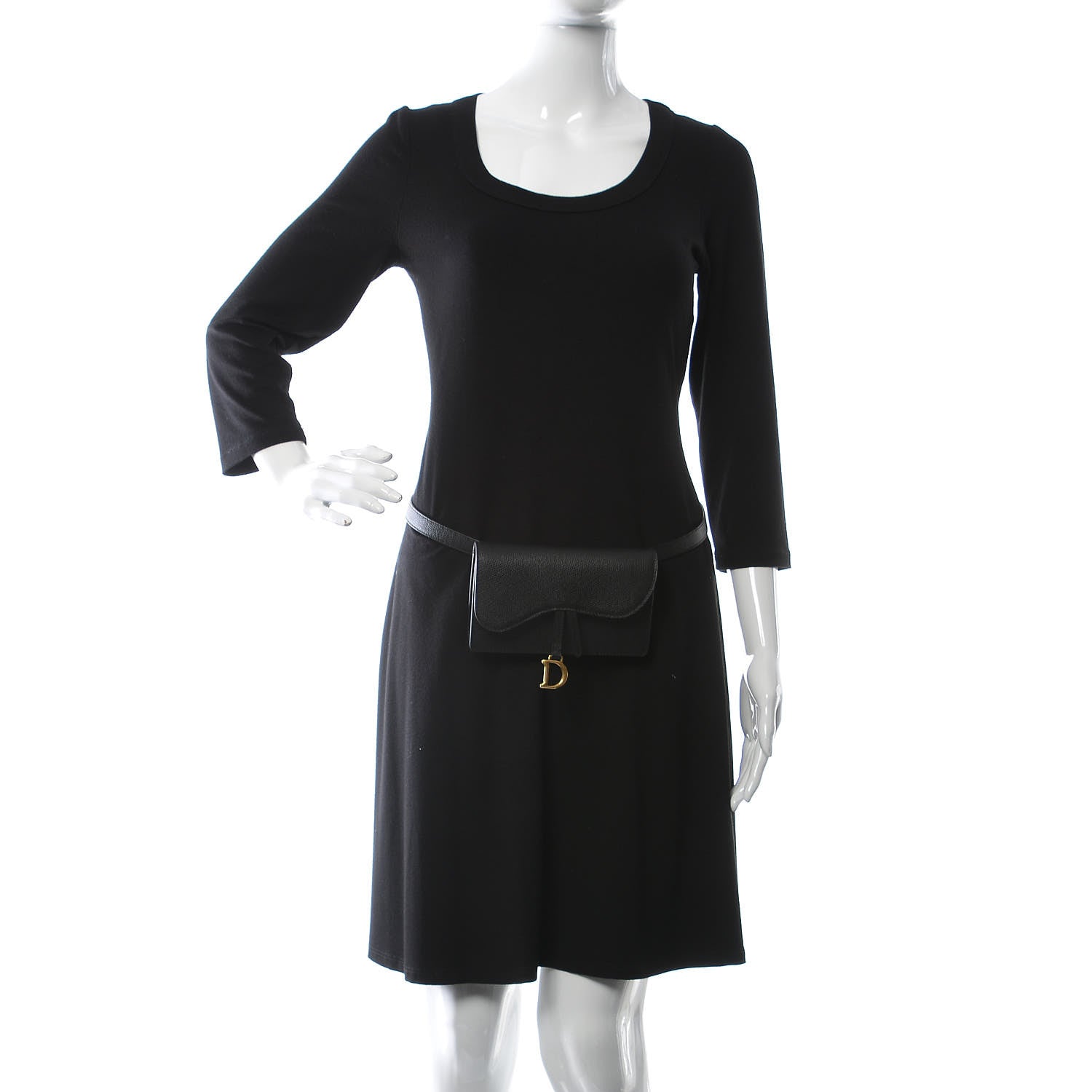 Christian Dior Grained Calfskin Saddle Belt Bag Black 2 of 8