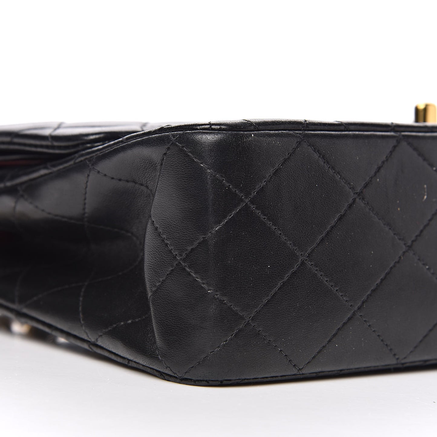 Lambskin Quilted Medium Double Flap Black