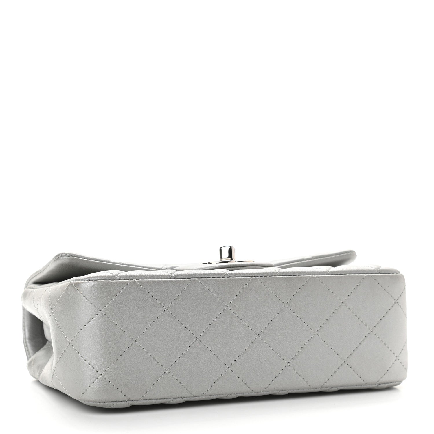 Chanel Metallic Lambskin Quilted Mini Rectangular Flap Silver 4 of 10