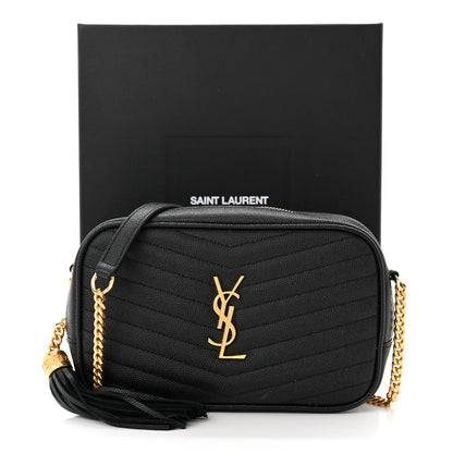 Saint Laurent Grain De Poudre Matelasse Monogram Mini Lou Camera Bag Black 11 of 11