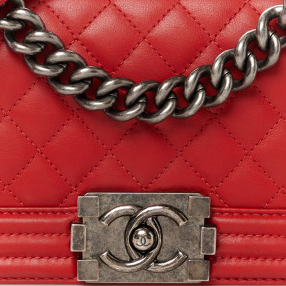 Chanel Lambskin Quilted Small Boy Flap Red 8 of 10