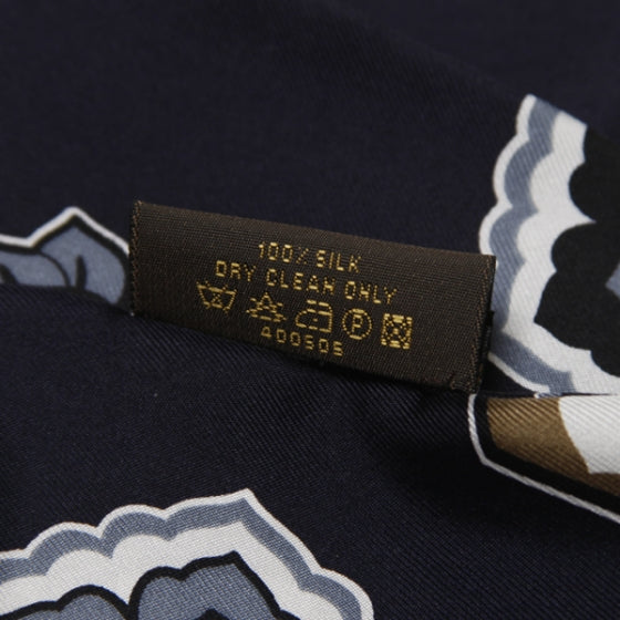 Louis Vuitton Silk Hibiscus Bandeau Navy 5 of 5