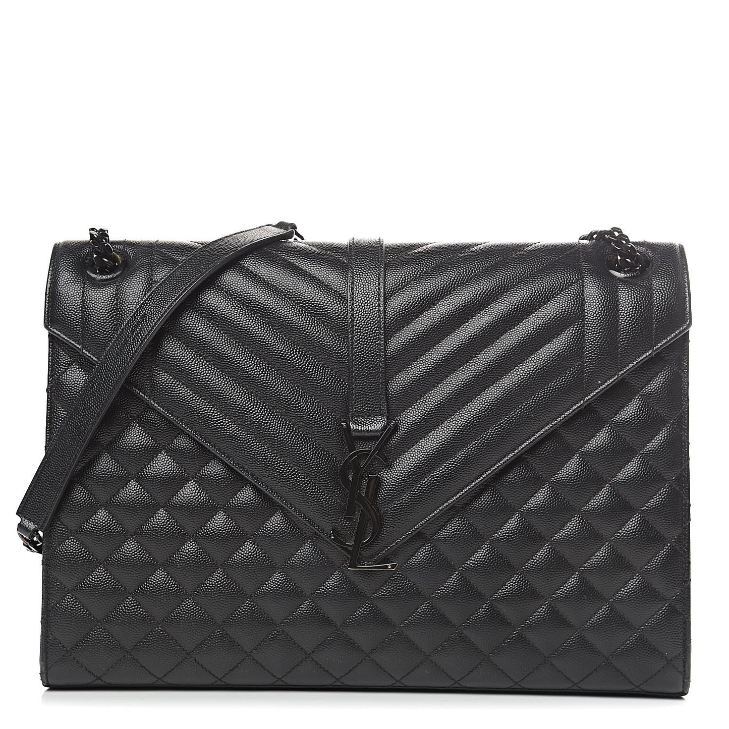 Grain De Poudre Large Tri-Quilt Monogram Satchel Black