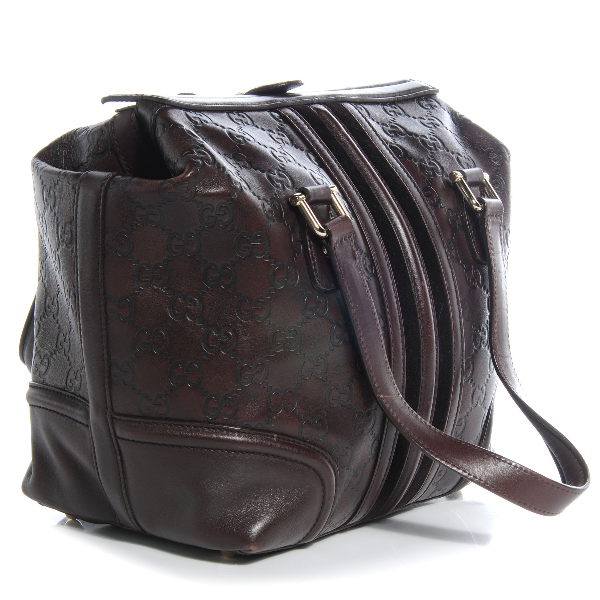 Gucci Guccissima Treasure Boston Dark Brown 3 of 7