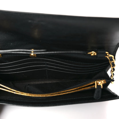 Prada Saffiano Metal Oro Chain Wallet Black 5 of 8