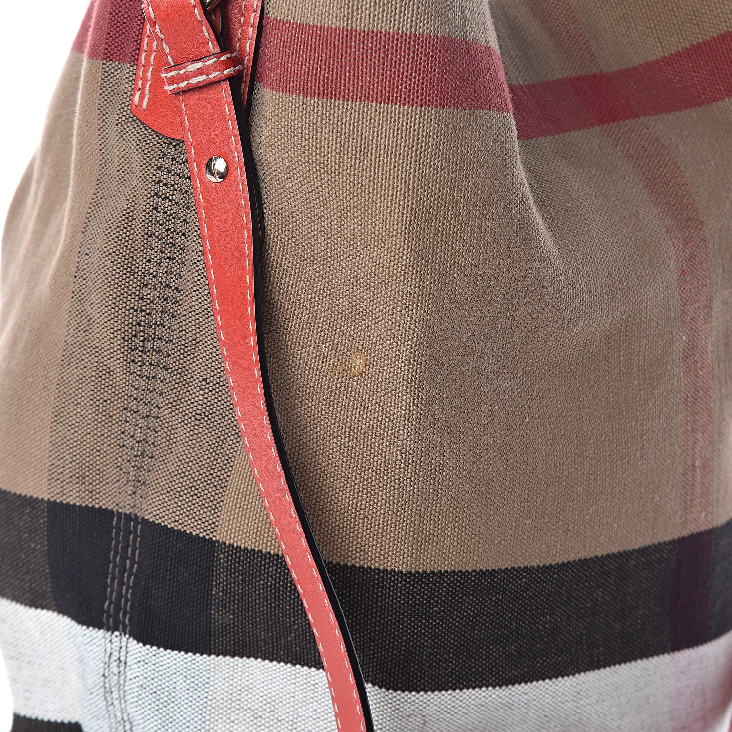 Burberry Canvas Mega Check Medium Ashby Hobo Cadmium Red 7 of 9