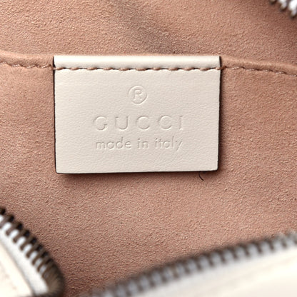 Gucci Calfskin Matelasse Mini GG Marmont Chain Shoulder Bag White 6 of 9