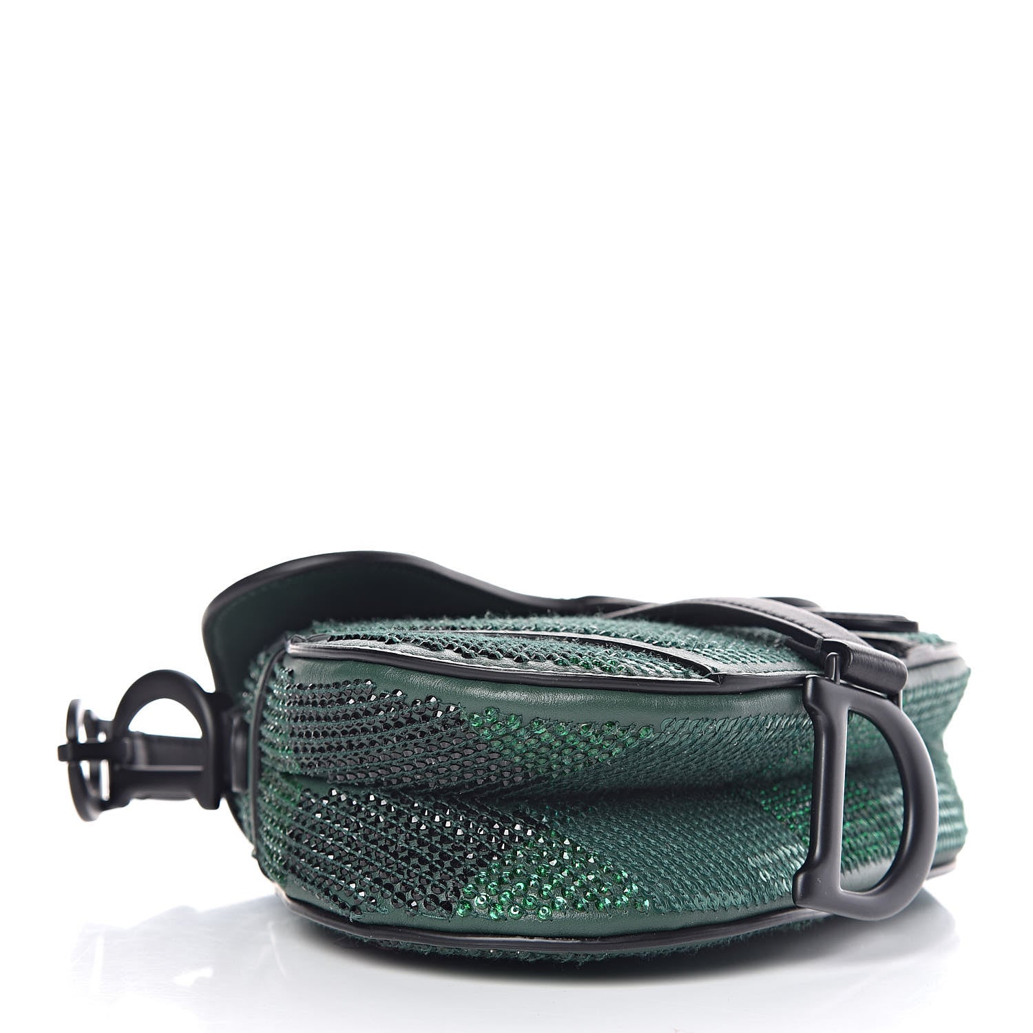 Christian Dior Crystal Calfskin Mini Saddle Bag Green Multi 4 of 9