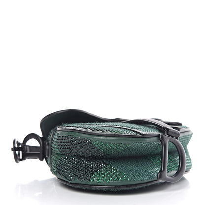 Christian Dior Crystal Calfskin Mini Saddle Bag Green Multi 4 of 9