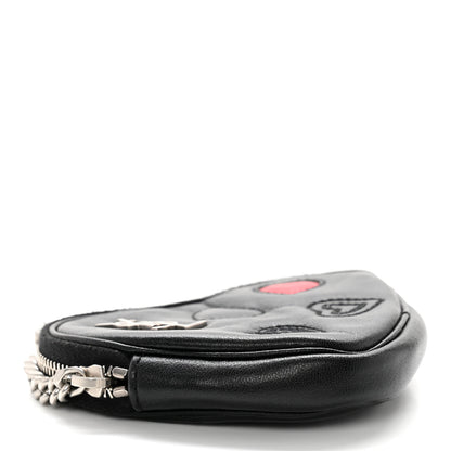 Saint Laurent Calfskin Heart Embossed Monogram Heart Key Pouch Black 4 of 6