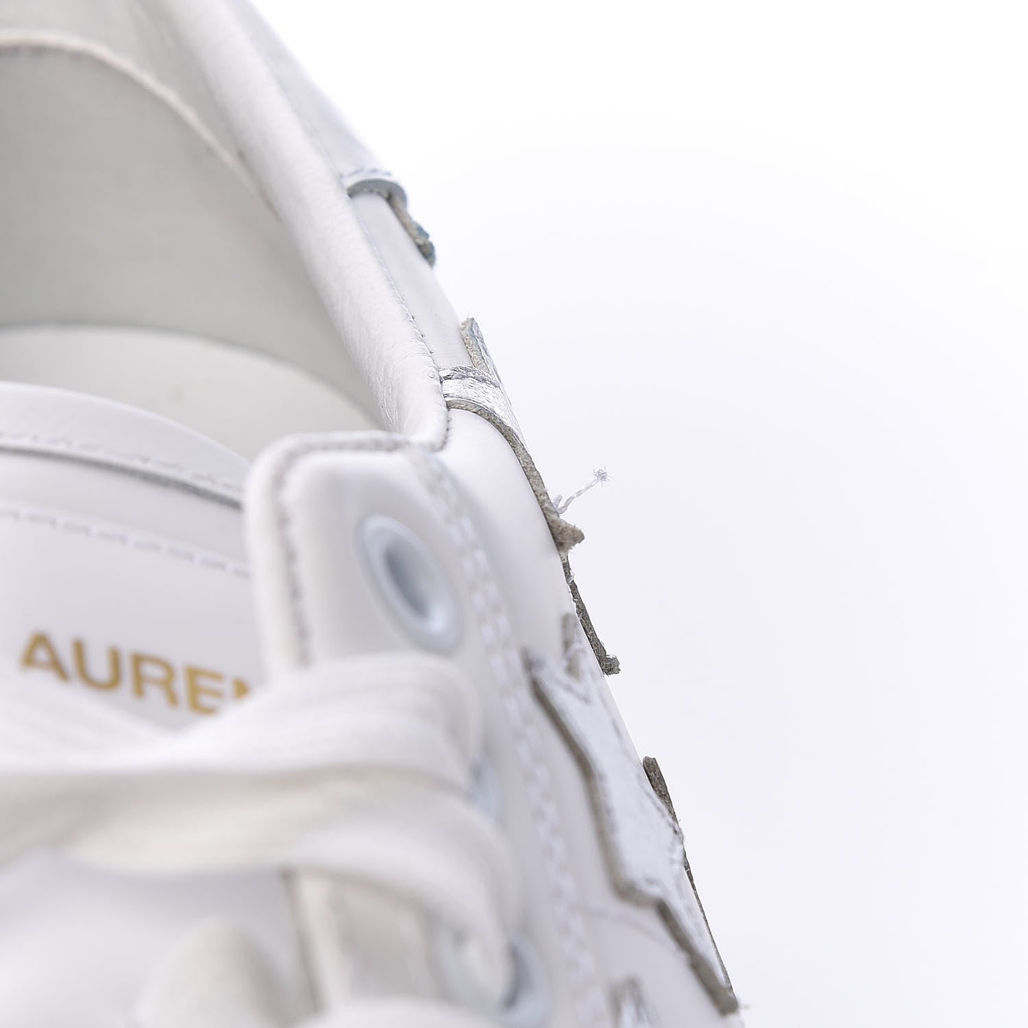 Saint Laurent Calfskin Star Court Sneakers 37.5 White Argent 10 of 11