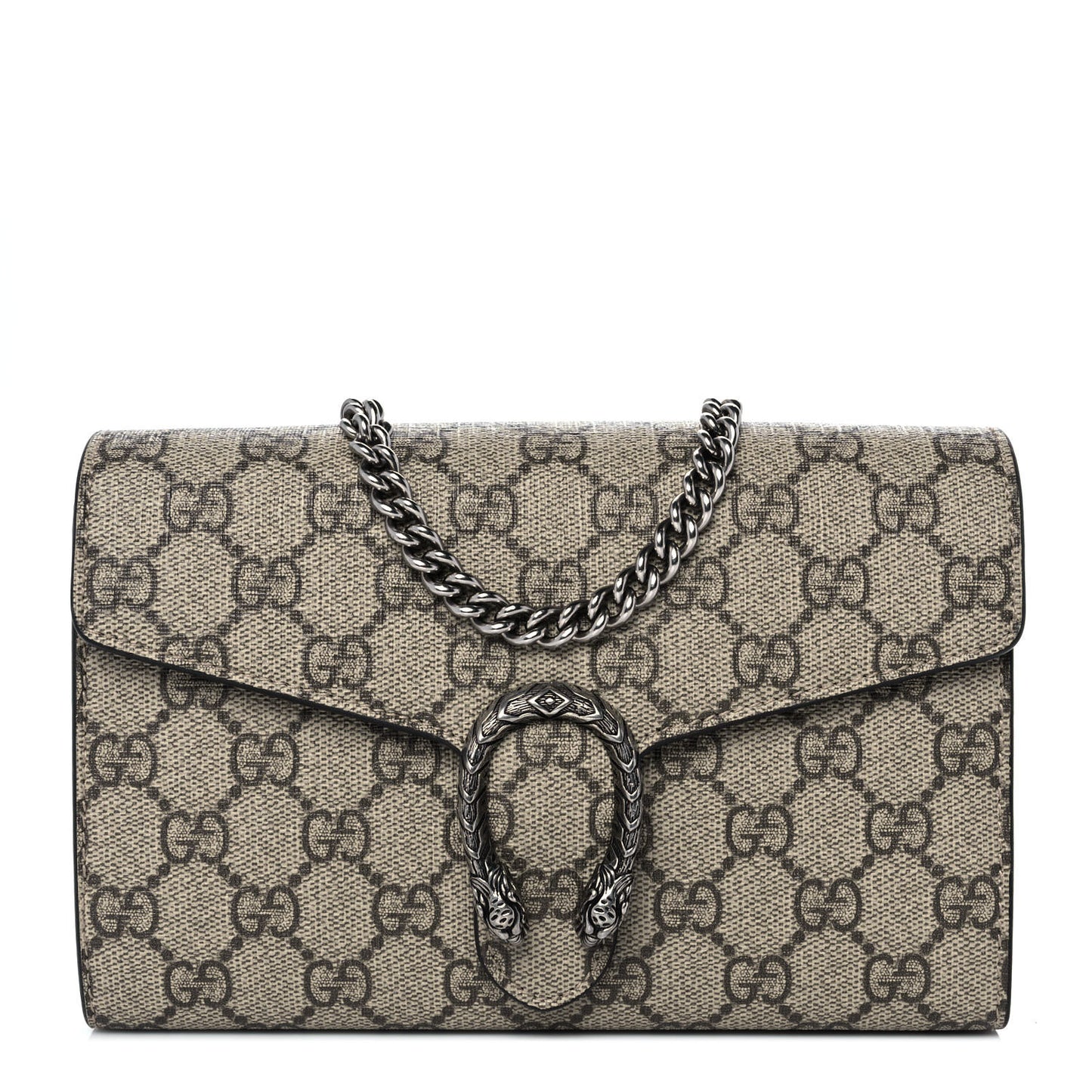 GG Supreme Monogram Mini Dionysus Chain Wallet Beige Taupe