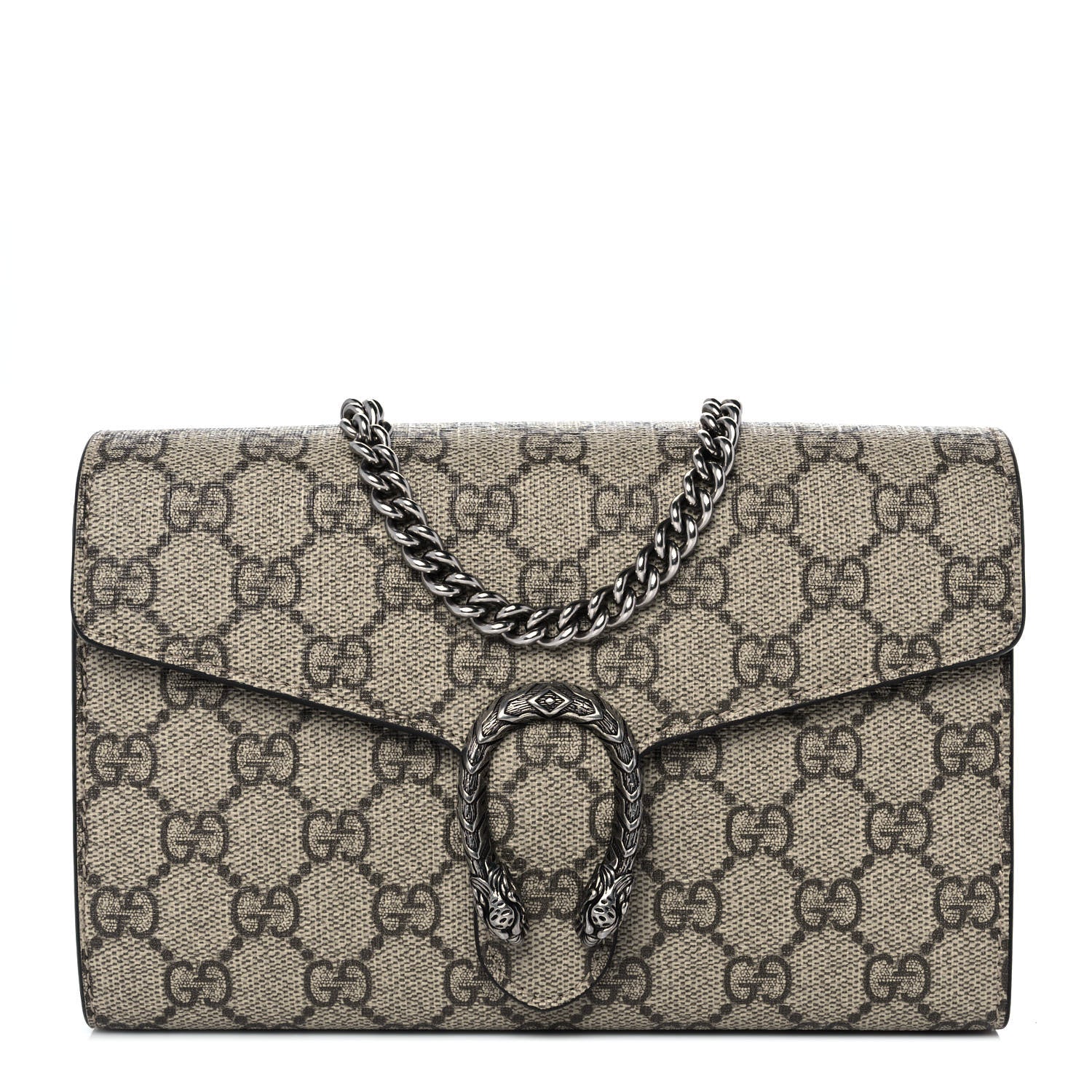 Gucci GG Supreme Monogram Mini Dionysus Chain Wallet Beige Taupe 1 of 9