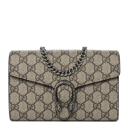 Gucci GG Supreme Monogram Mini Dionysus Chain Wallet Beige Taupe 1 of 9