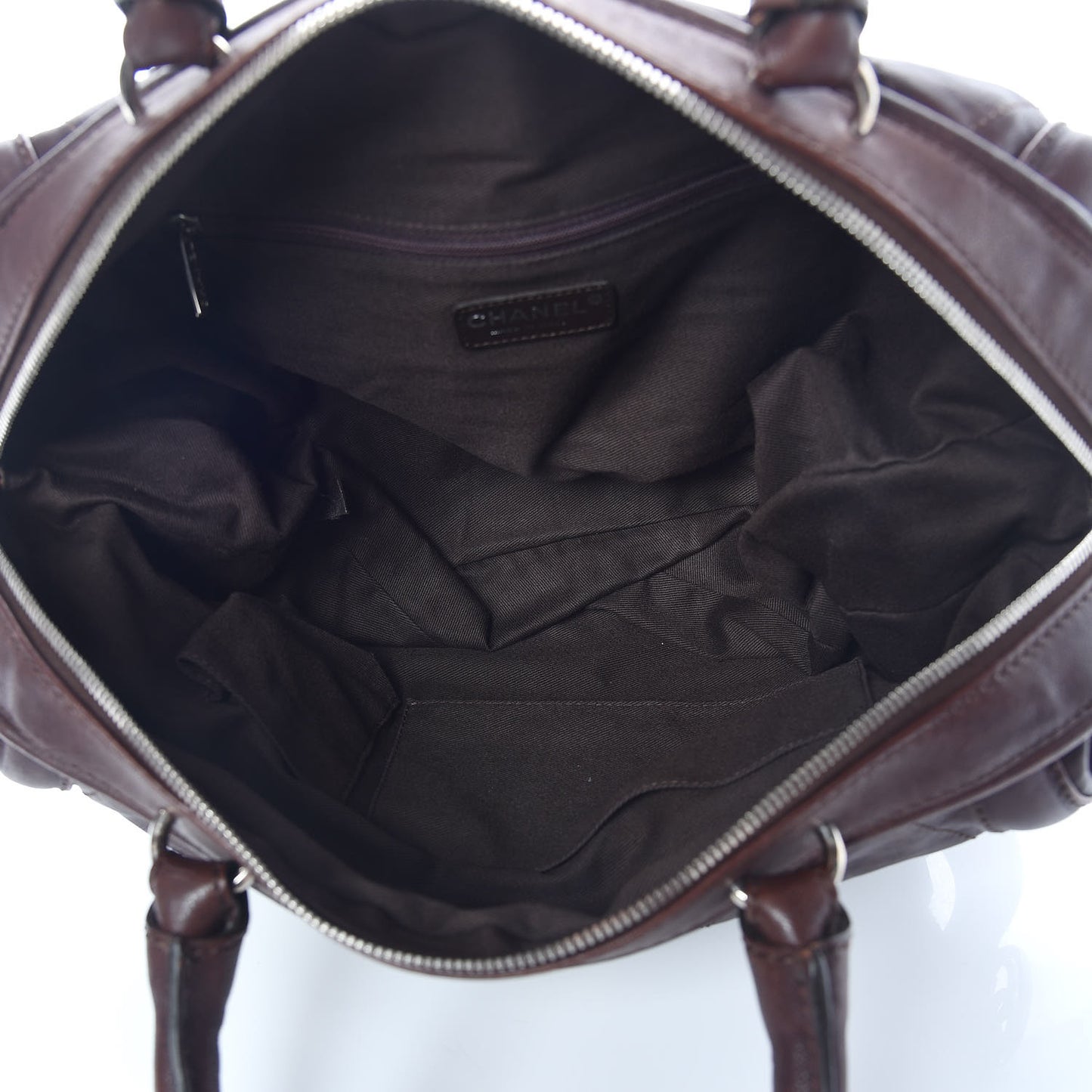 Calfskin Stitched Outdoor Ligne Bowler Brown