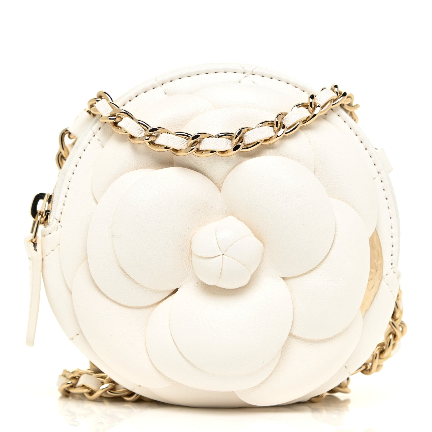 Chanel Lambskin Mini Camellia Bouquet Clutch With Chain White 1 of 11