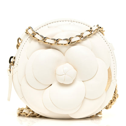Chanel Lambskin Mini Camellia Bouquet Clutch With Chain White 1 of 11