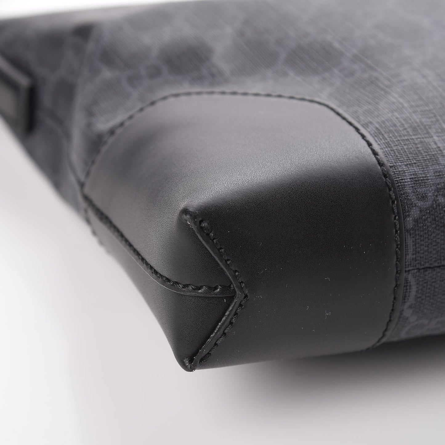 Soft GG Supreme Monogram Appia Calfskin Web East West Messenger Bag Black Grey