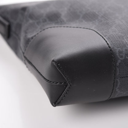 Gucci Soft GG Supreme Monogram Appia Calfskin Web East West Messenger Bag Black Grey 8 of 9