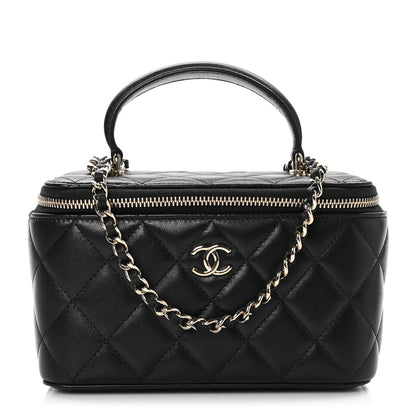 Chanel Lambskin Quilted Small Top Handle Vanity Case With Chain Black 1 of 11