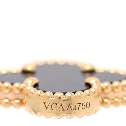 Van Cleef & Arpels 18K Yellow Gold Black Onyx 5 Motifs Vintage Alhambra Bracelet 3 of 4