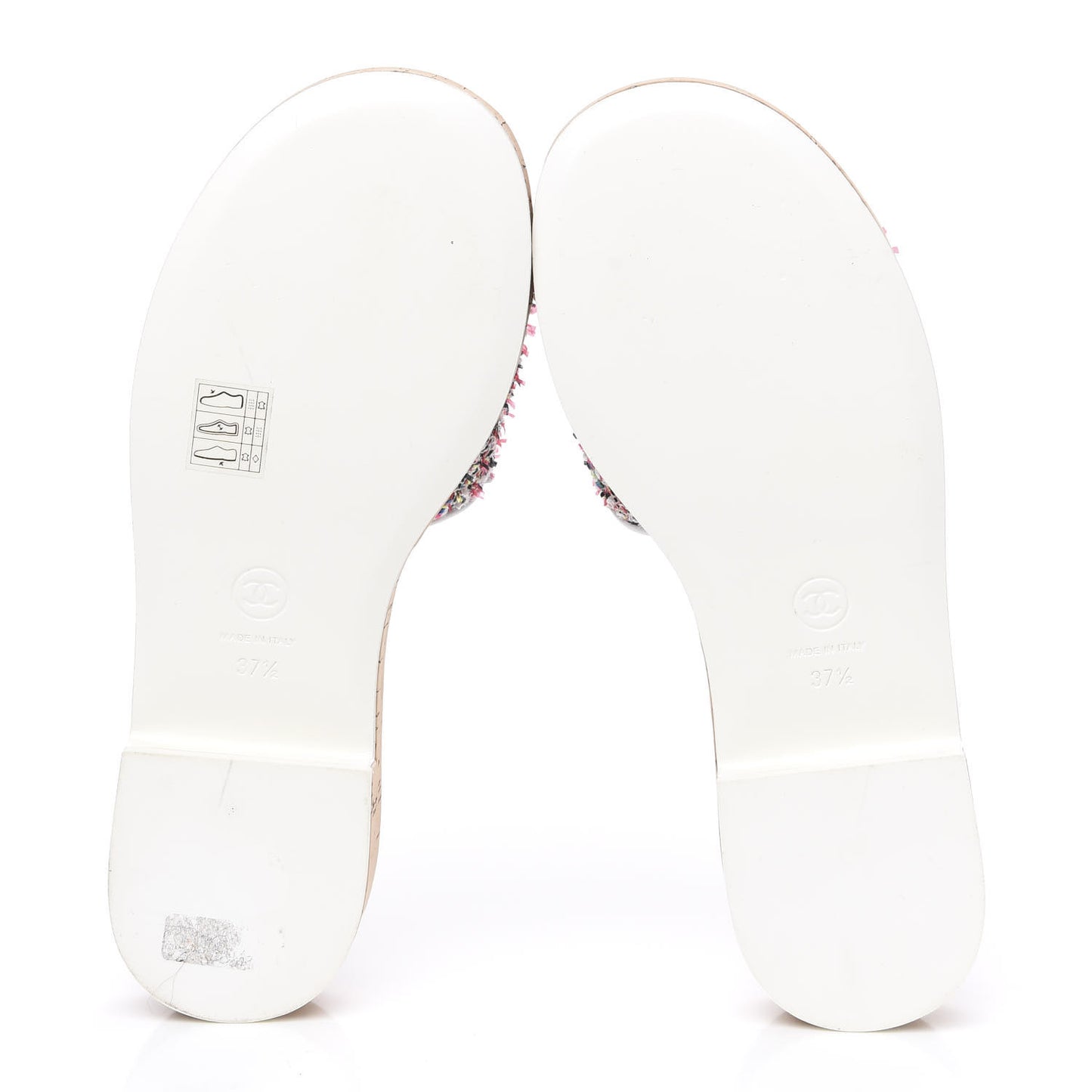 Tweed Cork Mule Sandal 37.5 White Multicolor
