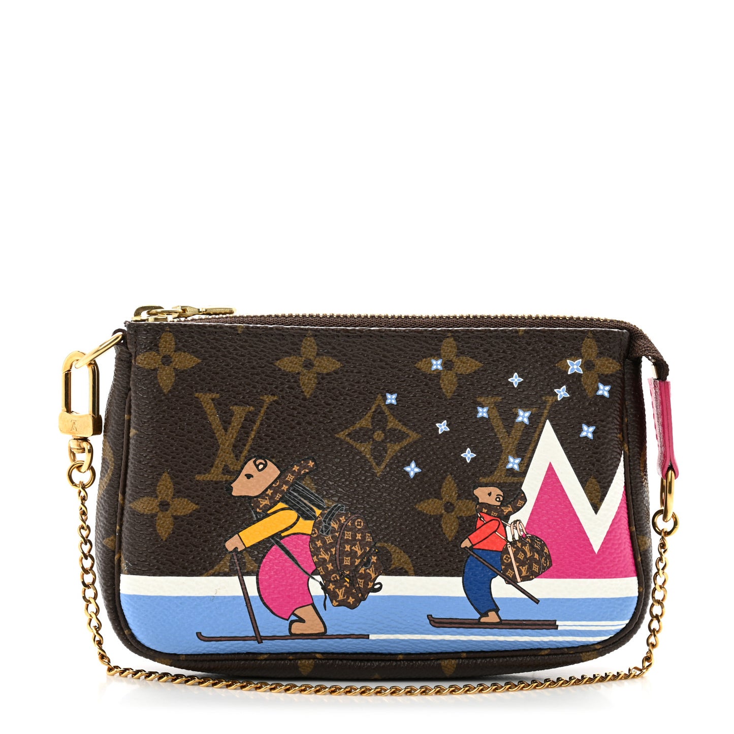 Monogram 2018 Christmas Animation Mini Bears Pochette Accessories