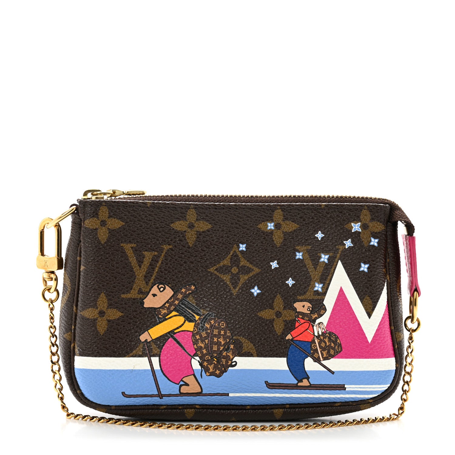 Louis Vuitton Monogram 2018 Christmas Animation Mini Bears Pochette Accessories 1 of 12