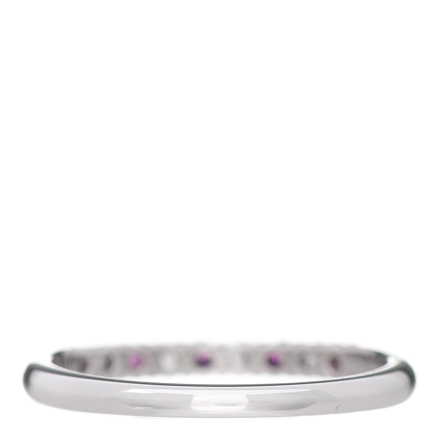 Platinum Diamond Pink Sapphire 2.2mm Embrace Half Circle Ring 54 7