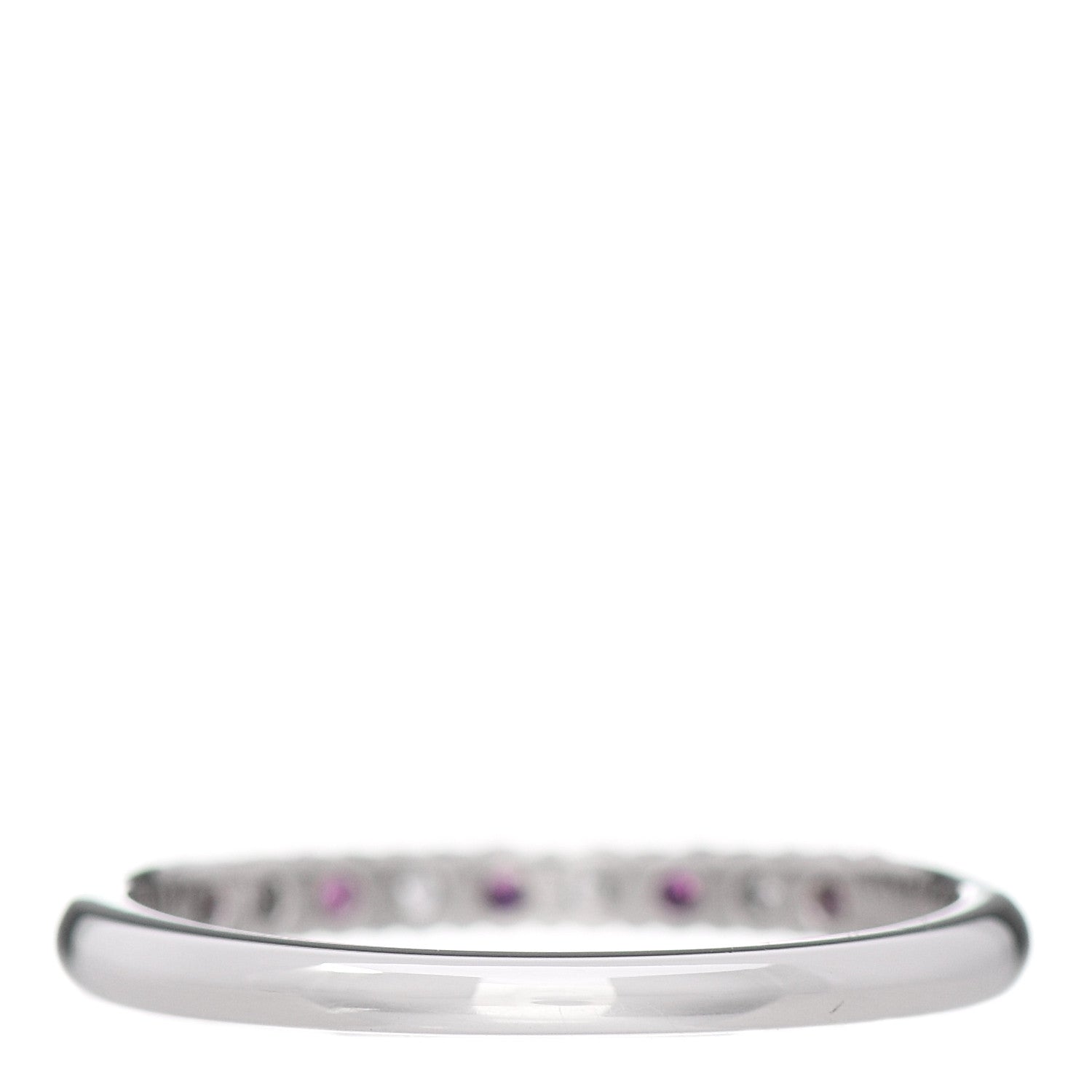Tiffany Platinum Diamond Pink Sapphire 2.2mm Embrace Half Circle Ring 54 7 3 of 6
