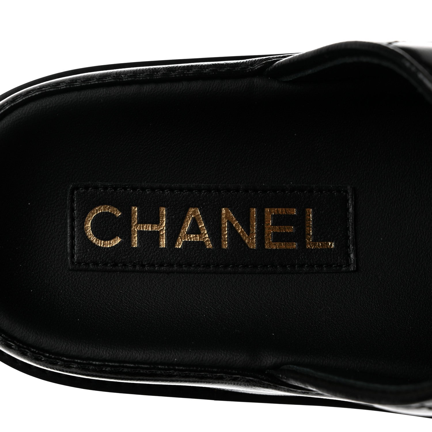 Chanel Lambskin Quilted Velcro Dad Chain CC Slide Sandals 36.5 Black 7 of 9