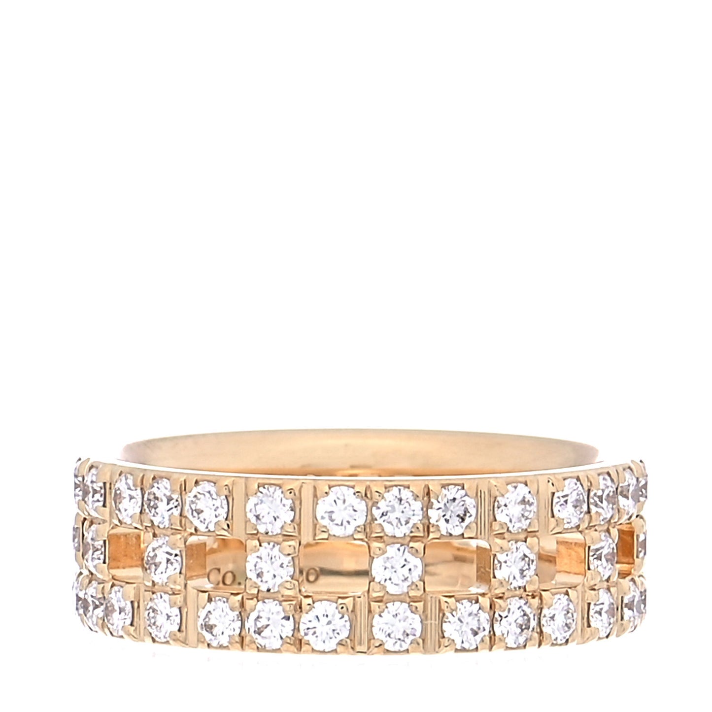 18K Yellow Gold Diamond T True Wide Ring 49 4.75