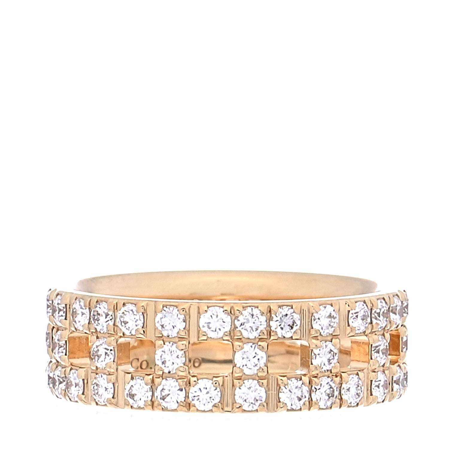 Tiffany 18K Yellow Gold Diamond T True Wide Ring 49 4.75 3 of 6
