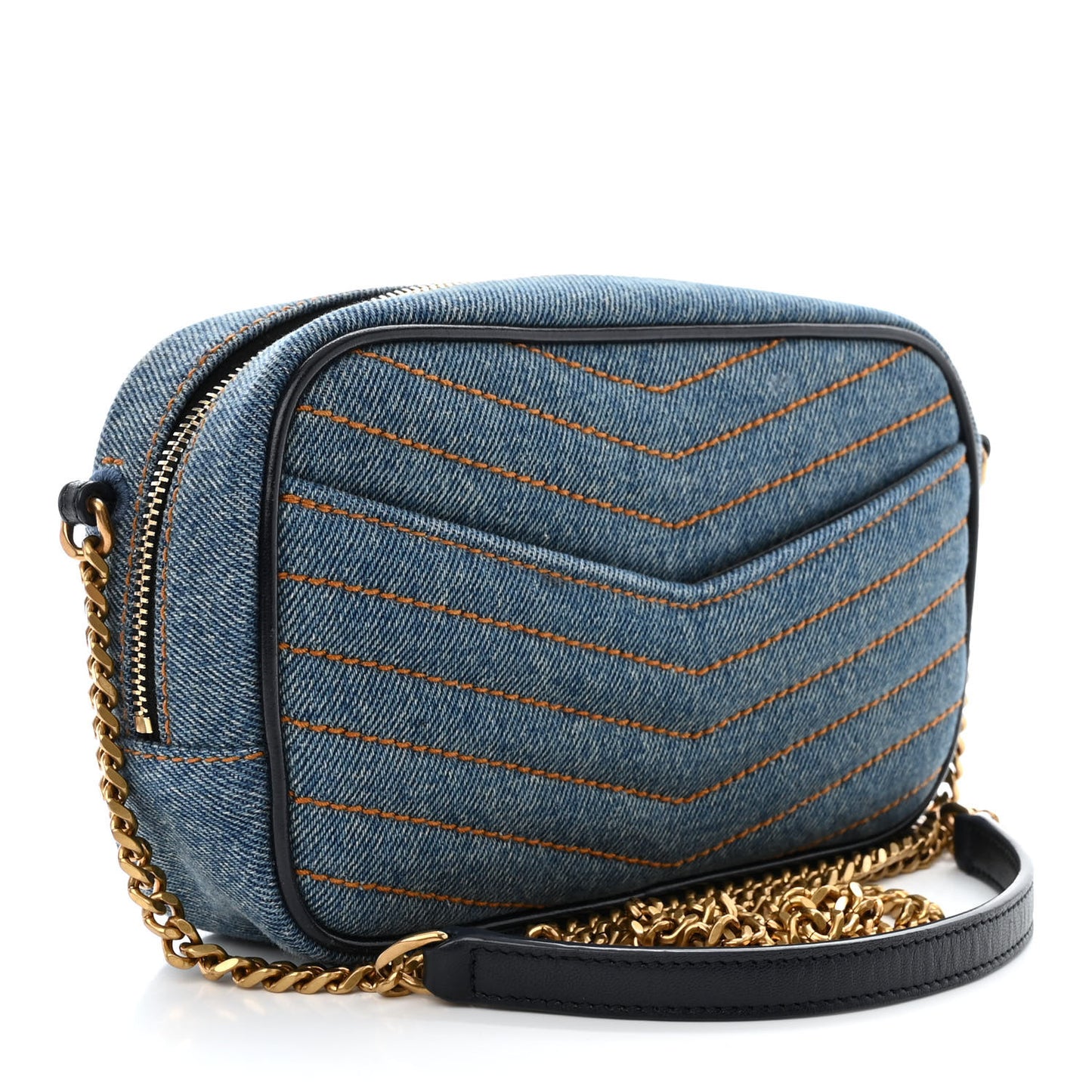 Denim Matelasse Monogram Mini Lou Camera Bag California Blue