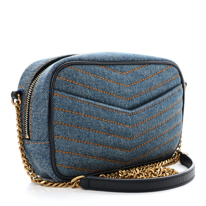 Saint Laurent Denim Matelasse Monogram Mini Lou Camera Bag California Blue 3 of 15
