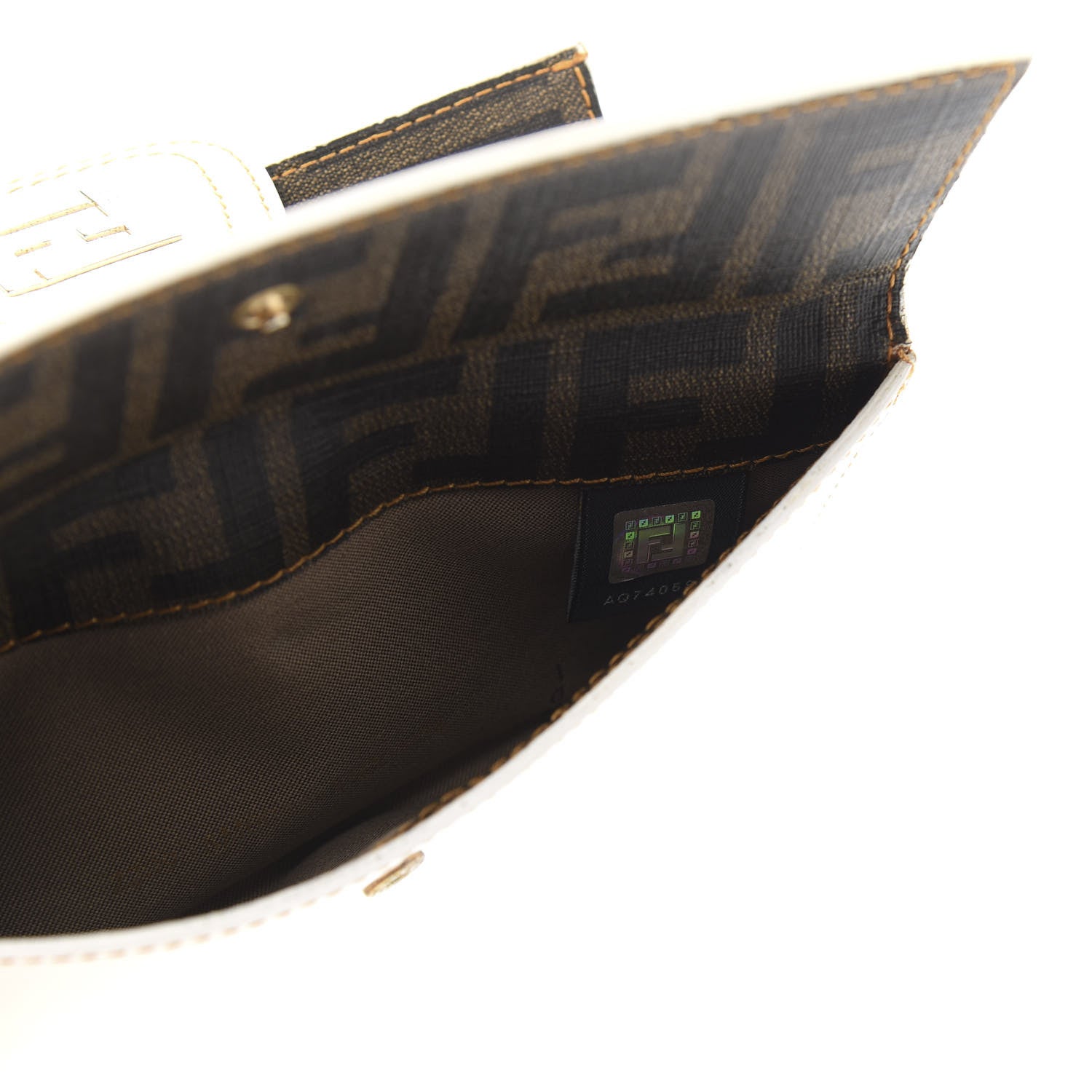 Fendi Coated Canvas Zucca Spalmati Continental Wallet White Tobacco 7 of 10