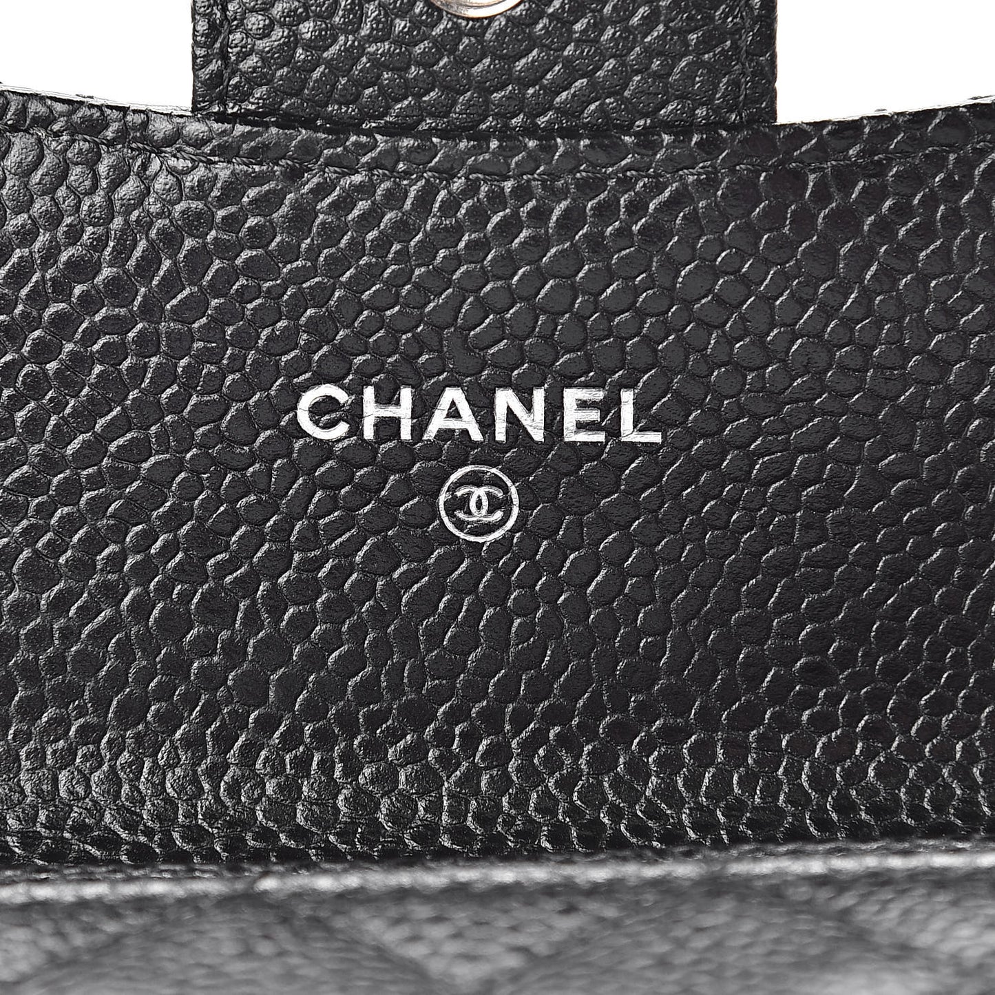 Caviar Quilted Flap Card Holder Black