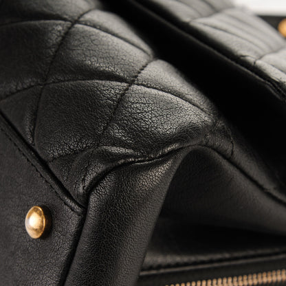 Chanel Shiny Sheepskin Quilted Large Trapezio Flap Black 8 of 11