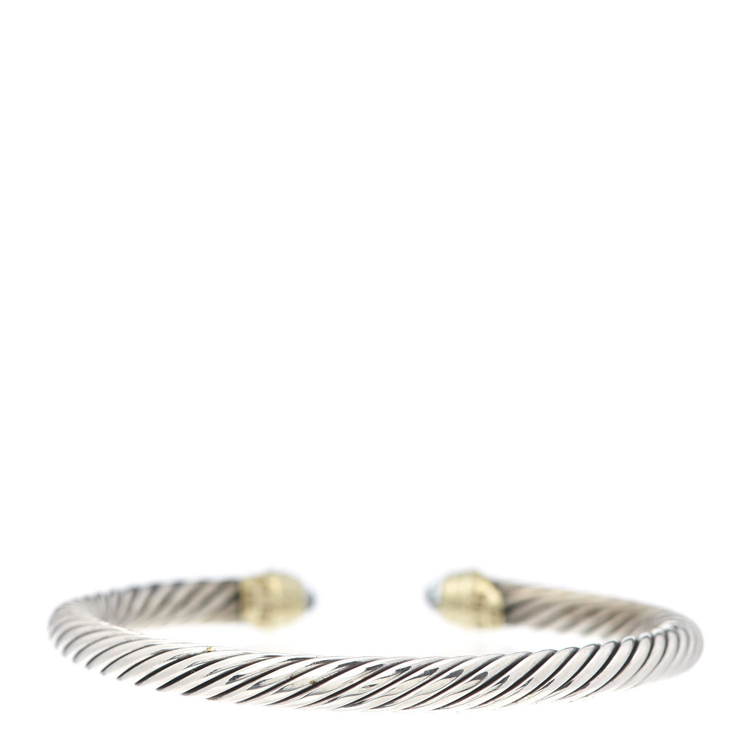 David Yurman Sterling Silver 14K Yellow Gold Prasiolite 5mm Cable Classics Petite Color Bracelet 3 of 5