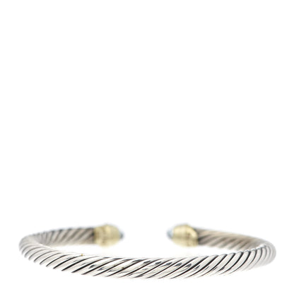 David Yurman Sterling Silver 14K Yellow Gold Prasiolite 5mm Cable Classics Petite Color Bracelet 3 of 5